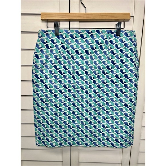 Talbots Whale Print Stretch Cotton Pencil Skirt Women's Size 8 - Picture 6 of 6